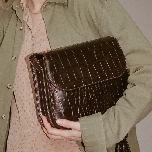 Doar Bag M, brown croco | Balagan Studio