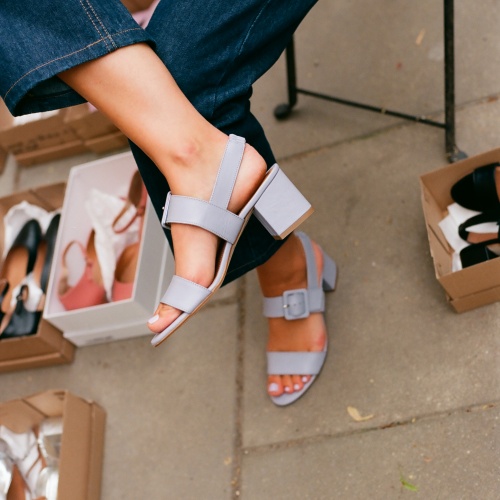Rehava Sandals, denim blue OUTLET | Balagan Studio