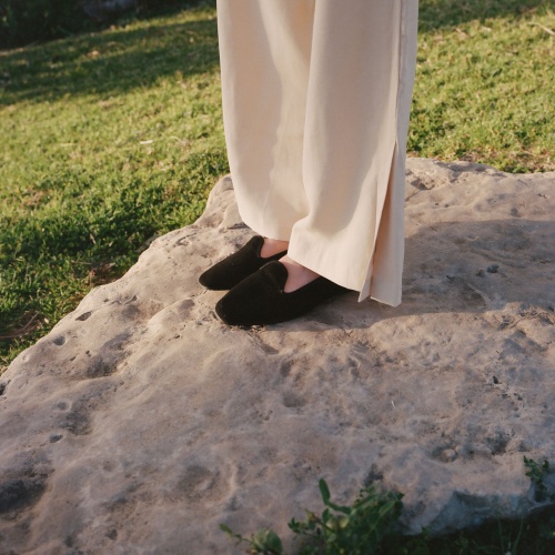 Mademoiselle loafersy, czarny welur | Balagan Studio