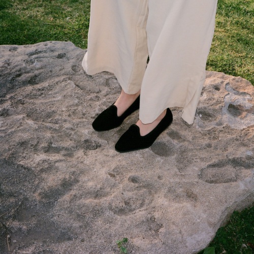 Mademoiselle loafers, black velvet | Balagan Studio