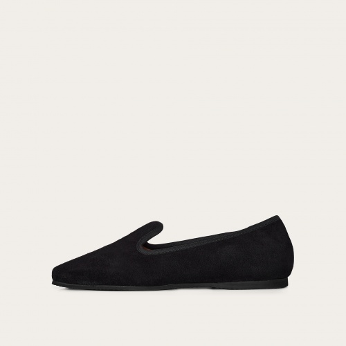 Mademoiselle loafers, black velvet | Balagan Studio