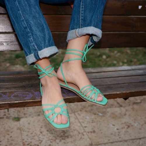 Amfi Sandals, vivid green OUTLET | Balagan Studio