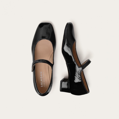 Dora Low Heels, glossy black OUTLET | Balagan Studio