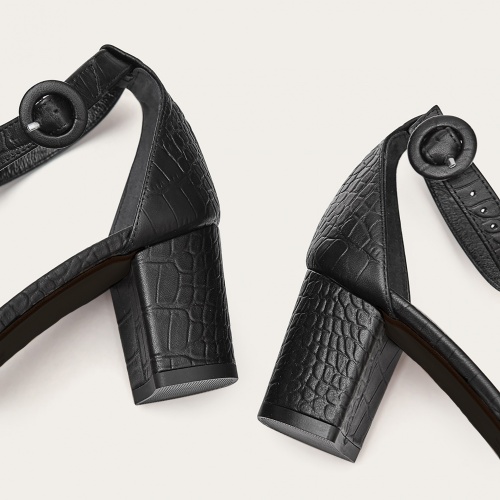 Ulam Sandals, black croco | Balagan Studio