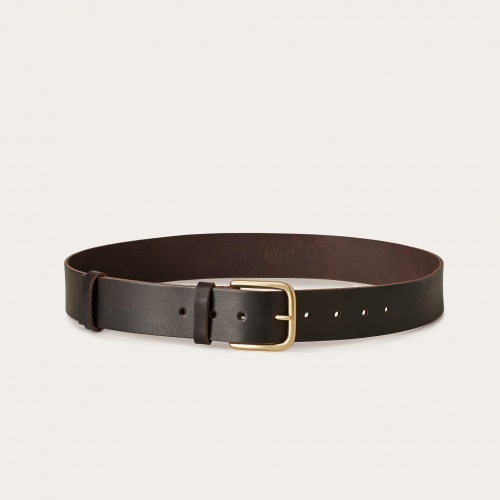 Wide belt with a buckle, deep brown | Balagan Studio