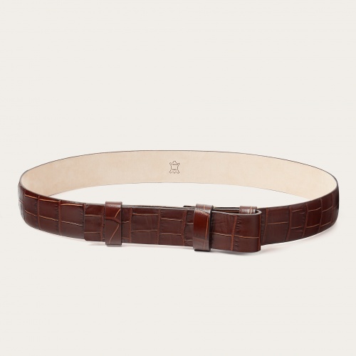 Wide waistline belt, brown croce | Balagan Studio