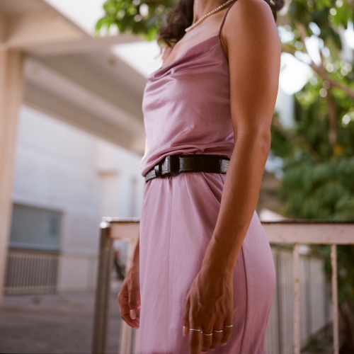 Wide waistline belt, black croce | Balagan Studio