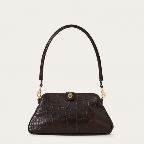 Rofe Vintage Bag M, brown croco OUTLET | Balagan Studio
