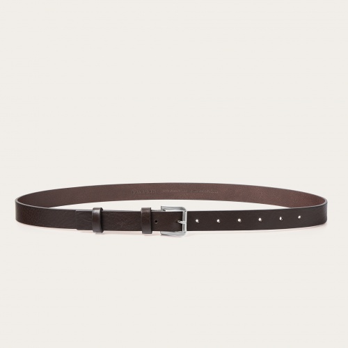 Unisex belt with a metal buckle, dark brown | Balagan Studio