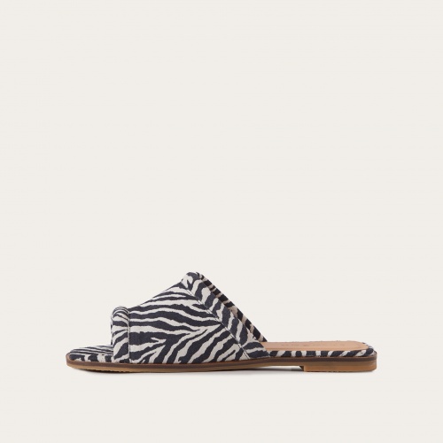Karit slides, zebra velvet | Balagan Studio