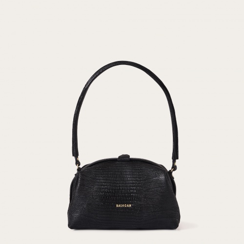 Hug Bag M, black lizard pattern | Balagan Studio
