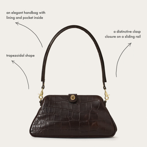 Rofe Vintage Bag M, brown croco OUTLET | Balagan Studio