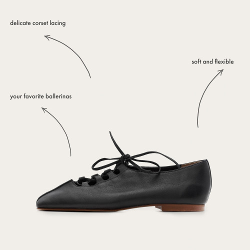 Roma baleriny, czarny OUTLET | Balagan Studio