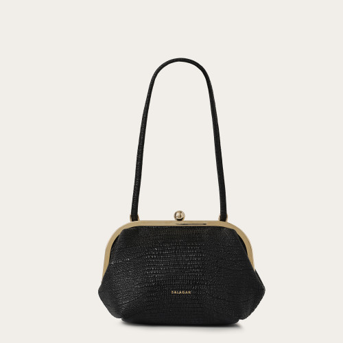 Sicily Bag M, black lizard | Balagan Studio