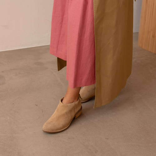 Lea botki, piaskowy welur | Balagan Studio