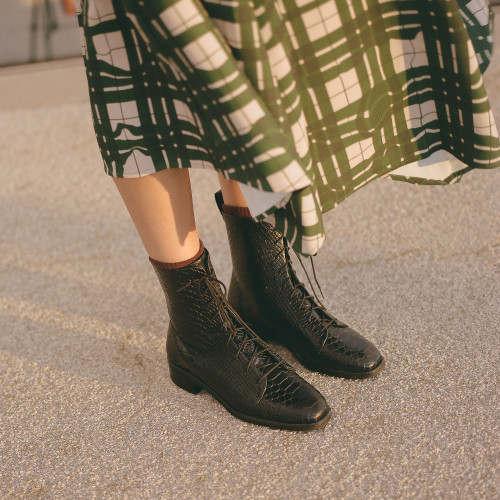 Tzava Boots, black python pattern | Balagan Studio
