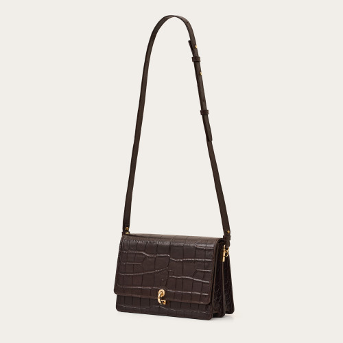 Jubilee Bag torebka M, brązowy wzór krokodyla | Balagan Studio