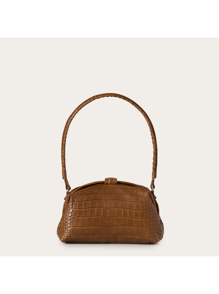 Hug bag torebka M, karmelowy wzór krokodyla | Balagan Studio