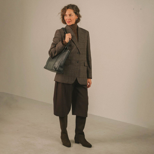 Martha kozaki, czekoladowy brąz welur | Balagan Studio