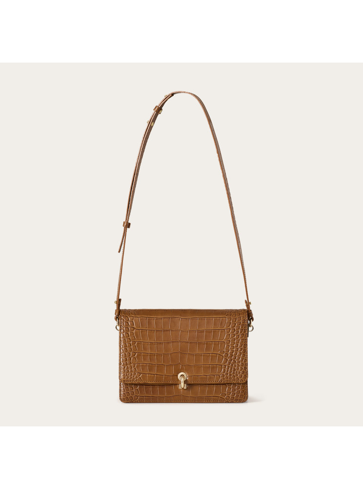 Jubilee Bag torebka M, karmelowy wzór krokodyla | Balagan Studio