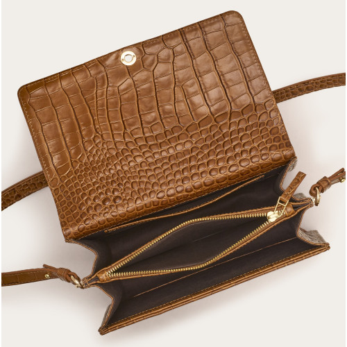 Jubilee Bag torebka M, karmelowy wzór krokodyla | Balagan Studio