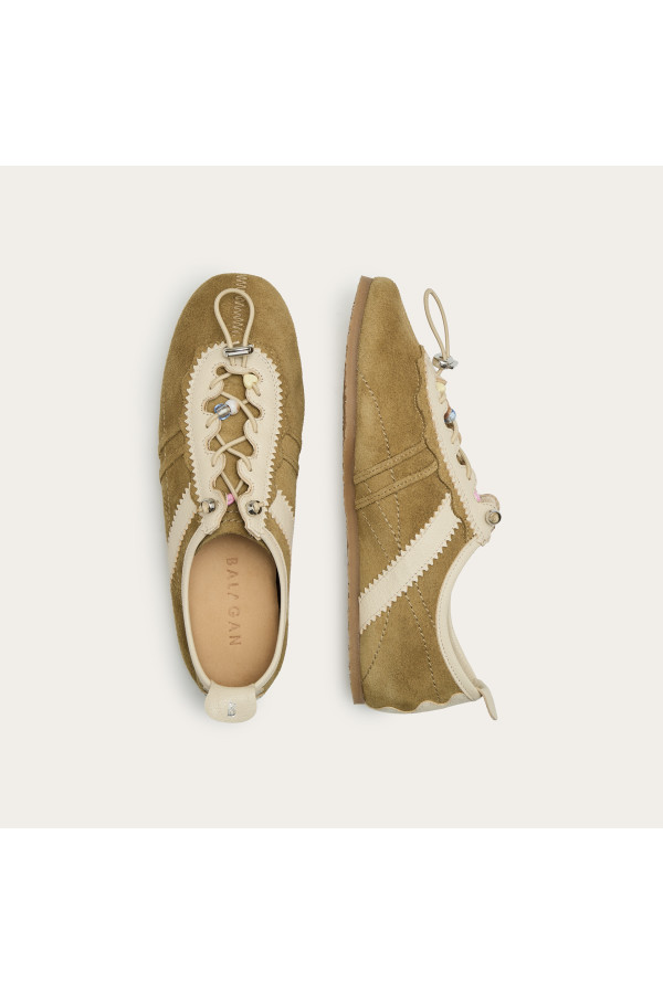 Gent sneakersy, zbożowy welur | Balagan Studio