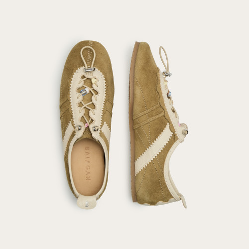Gent sneakersy, zbożowy welur | Balagan Studio