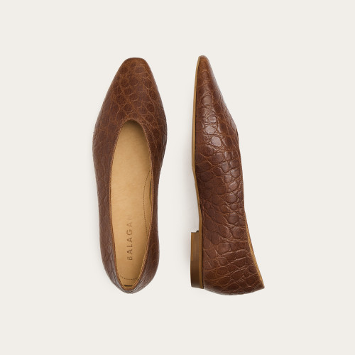 Mila Ballerina, brown alliagtor pattern | Balagan Studio