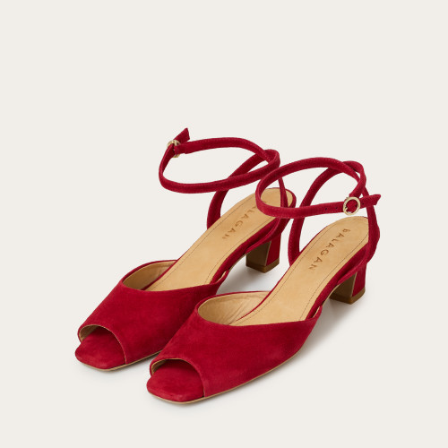 Sara Sandals, red suede | Balagan Studio