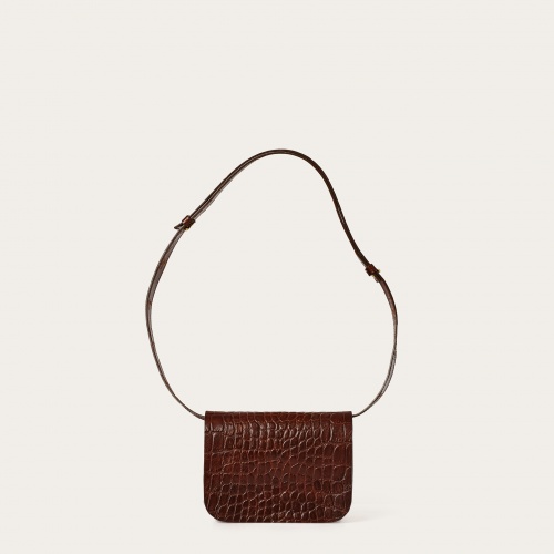 Pitzi Bag S, brown croco | Balagan Studio
