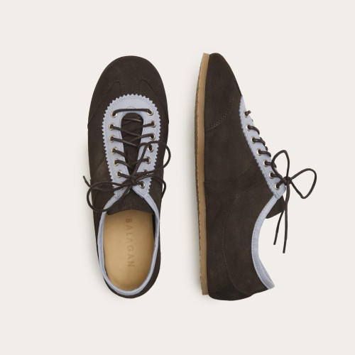 Milano sneakersy, czekoladowy brąz welur | Balagan Studio