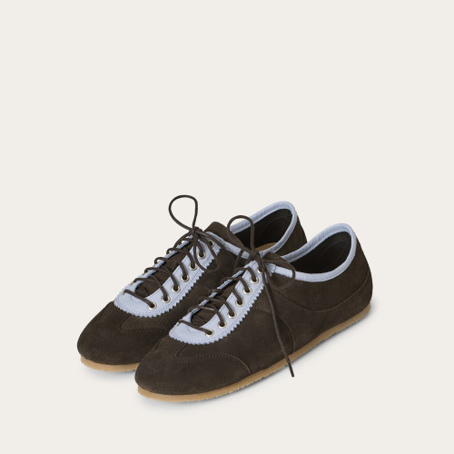 Milano sneakersy, czekoladowy brąz welur | Balagan Studio