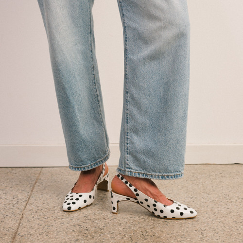Veronica Pumps, black & white dots | Balagan Studio