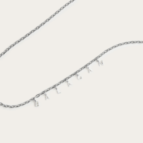 Chain Belt with BALAGAN inscription, silver | Balagan Studio