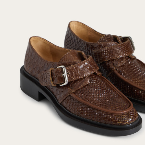 Dorian półbuty, karmelowy wzór krokodyla | Balagan Studio