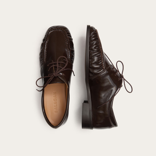 Odette Flats, glossy brown | Balagan Studio