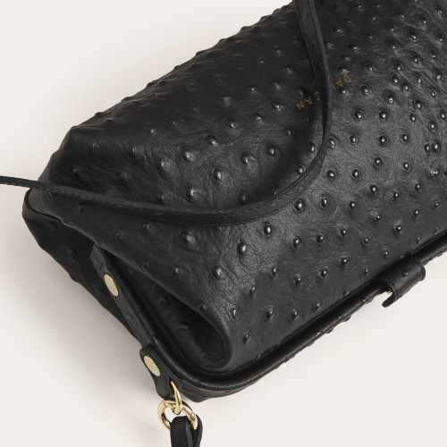 Rofe Bag M, black ostrich pattern| Balagan Studio
