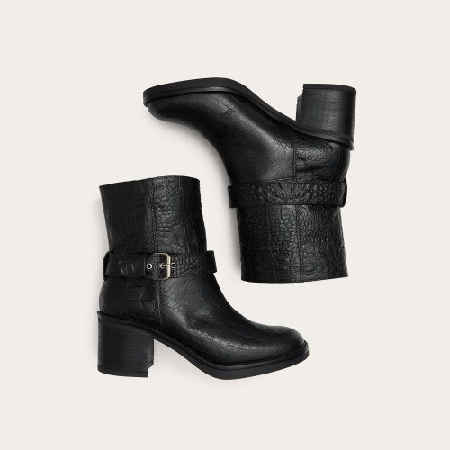 Moby Boots, black alligator pattern | Balagan Studio