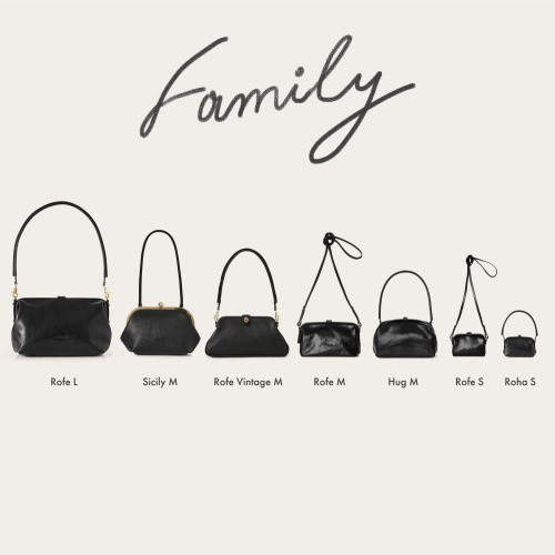 Rofe Bag L, black ostrich pattern | Balagan Studio
