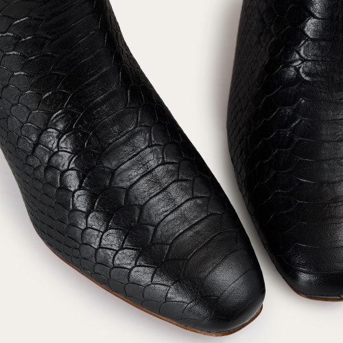Adina Boots, black croco | Balagan Studio