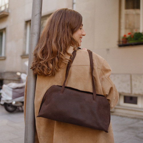 Envelope Bag M, brown corduroy velvet | Balagan Studio