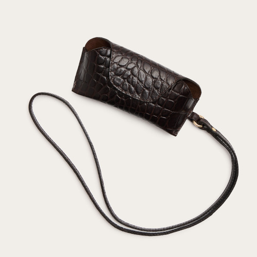 Glasses case, brown croco | Balagan Studio