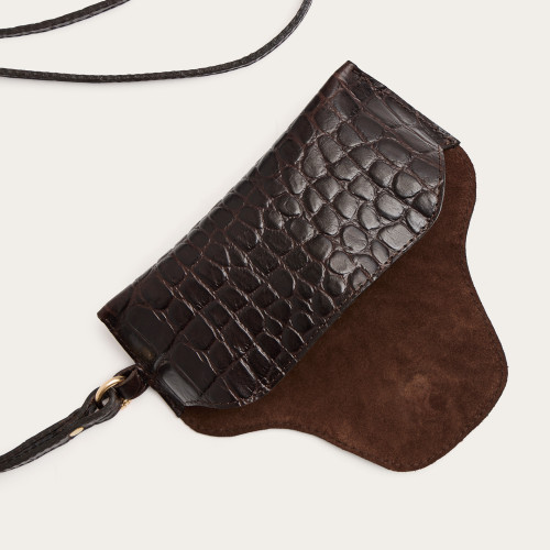 Glasses case, brown croco | Balagan Studio