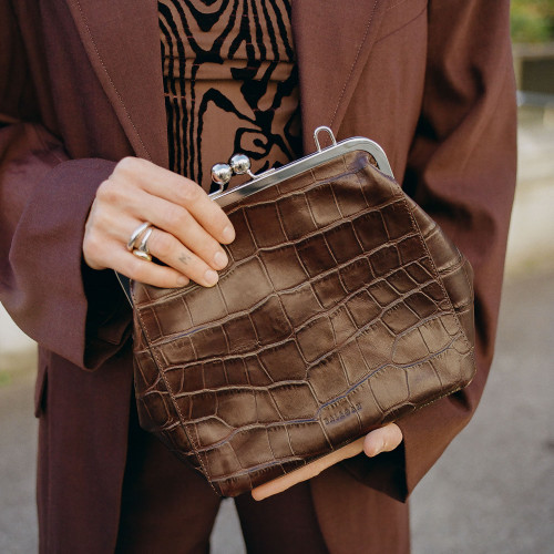 Lavinia Bag M, brown croco | Balagan Studio