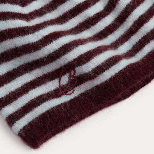 Limba Beanie, burgundy&blue stripes | Balagan Studio