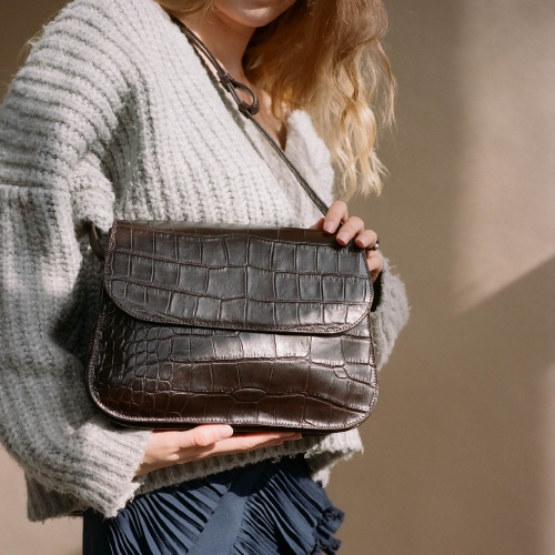 Doar Bag M, brown croco | Balagan Studio